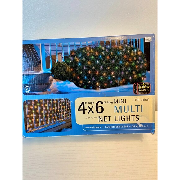 Christmas Multi Mini Net Light 4 x 6ft 150 Lights Indoor/outdoor Target VTG 2002 - Picture 3 of 7